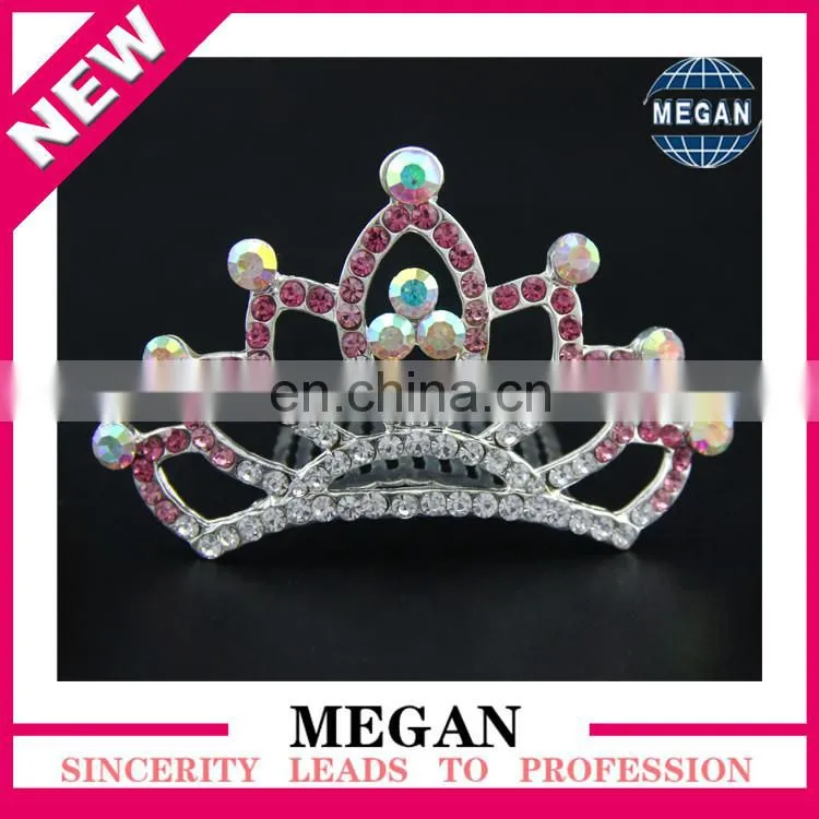 Colorful sparking hari comb children 's hair accessories Princess crown crystal hairpin combs