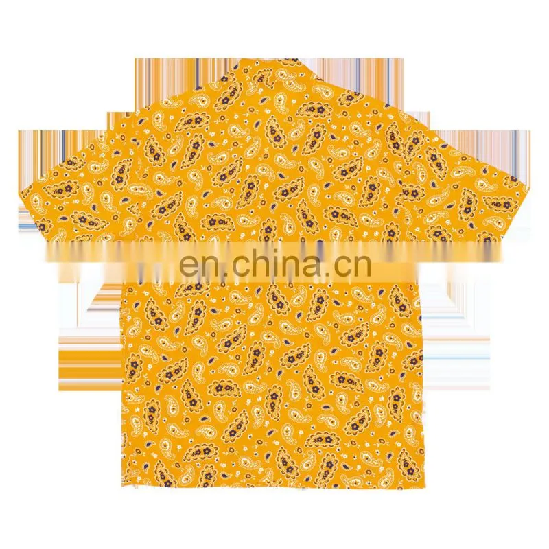 Diznew factory wholesale button up short sleeve shirt custom print mens shirts
