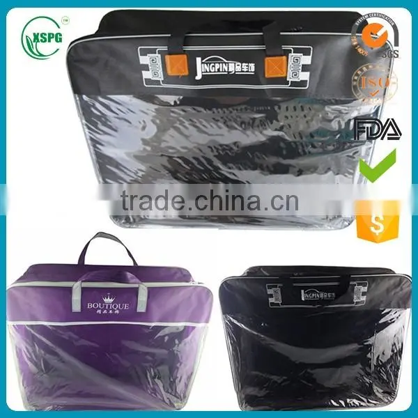 Promotional Transparent Plastic Pvc Zipper Bag for Quilt/Pvc Quilt Bag