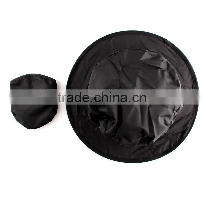 Black waterproof folding hat