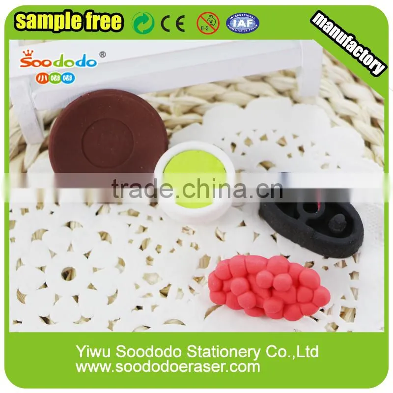 hot sale 3d food eraser cheap children stationery sets