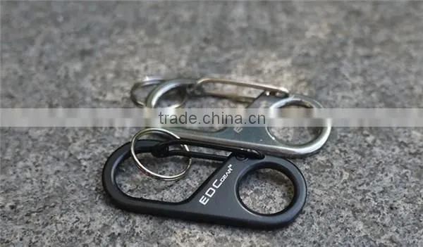 Black siver promotional key mini carabiner keychain,key hook carabiner