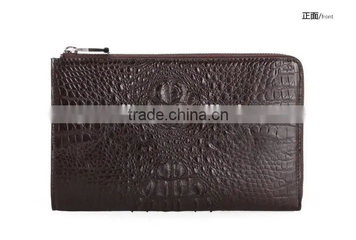 vintage style crocodile and soft calf leather men clutch wristlet wallet handbag wholesale