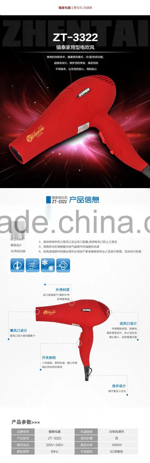 Professional Hair Dryer Big Power Hair Dryer Manufacturer