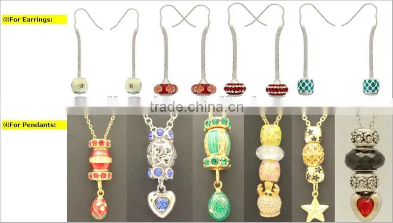 handmade enameled metal corner bead for Jewelry