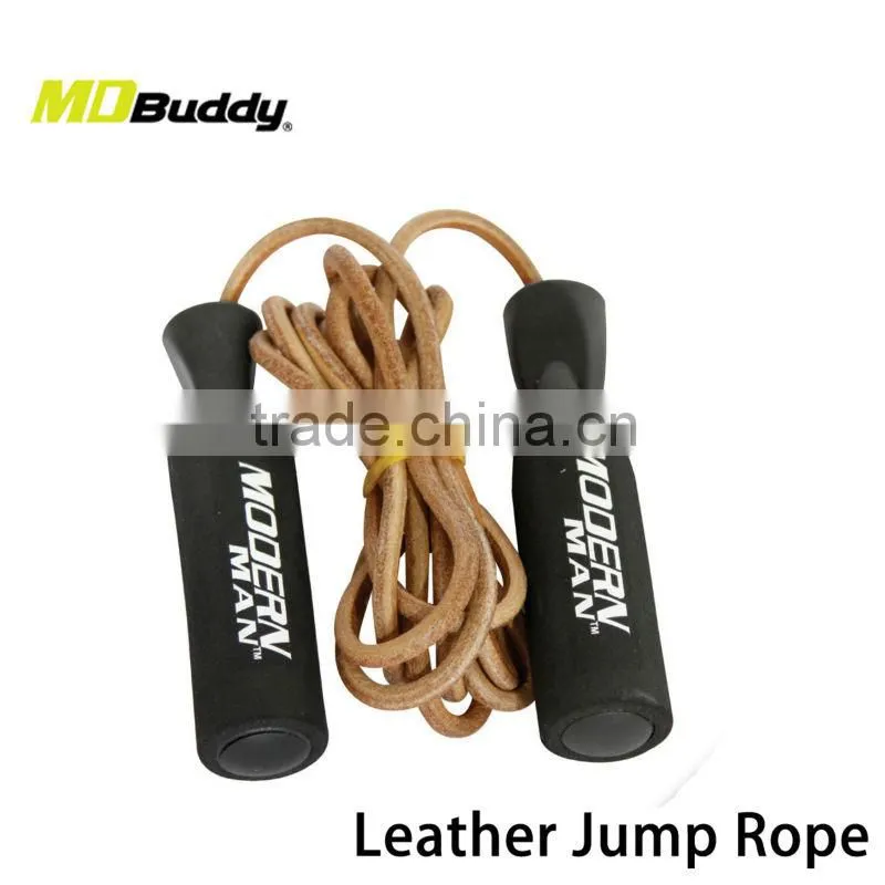 Foam Coated Handle Leather Exercise Jump Rope