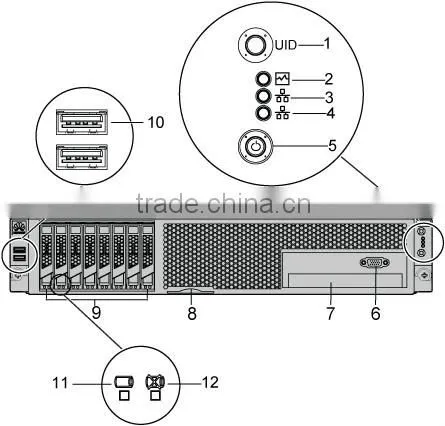 Original Quidway HUAWEI dual system mode rack server RH2288H V2 with 4 GE ports
