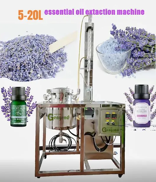 Industrial High Efficient 30L Steam Stainless Steel Distillation Essential Oil Machine Extraction Machine for Flower and Plant