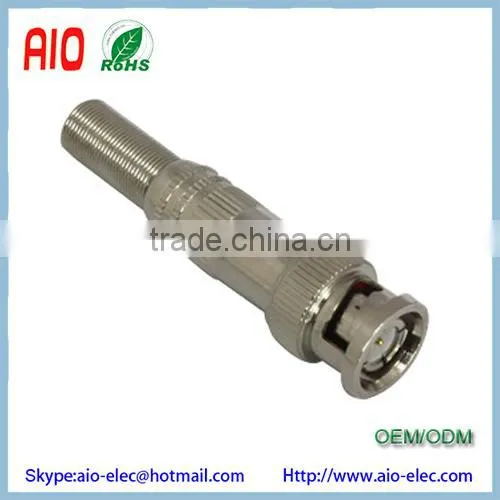 Female CCTV BNC Connector for Coaxial Cable with Spring