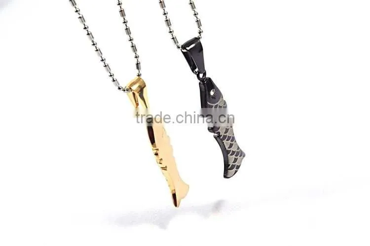 Charm black fish china supplier customized logo man pendant