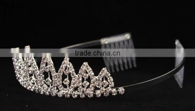Wedding Bridal Tiara Rhinestone Silver Crystal Crown Large Pegeant Hair Accessories