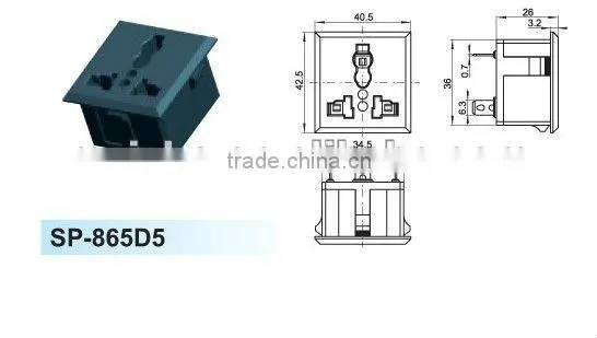 Three pins male 12v dc power outlet socket