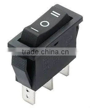 on-off-on 3 pin black rocker power switching 250v