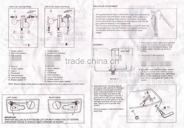 ceramics WC cistern flush mechanism