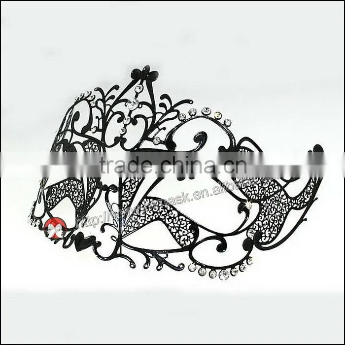 Hot Sell Wholesale Filigree Metal Venetian Man Masquerade Party Masks With Crystals