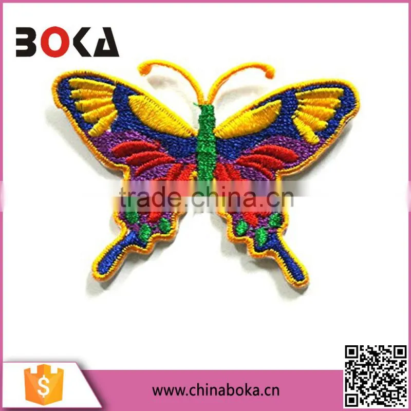 BOKA embroidery big colorful butterfly patch factory direct sell