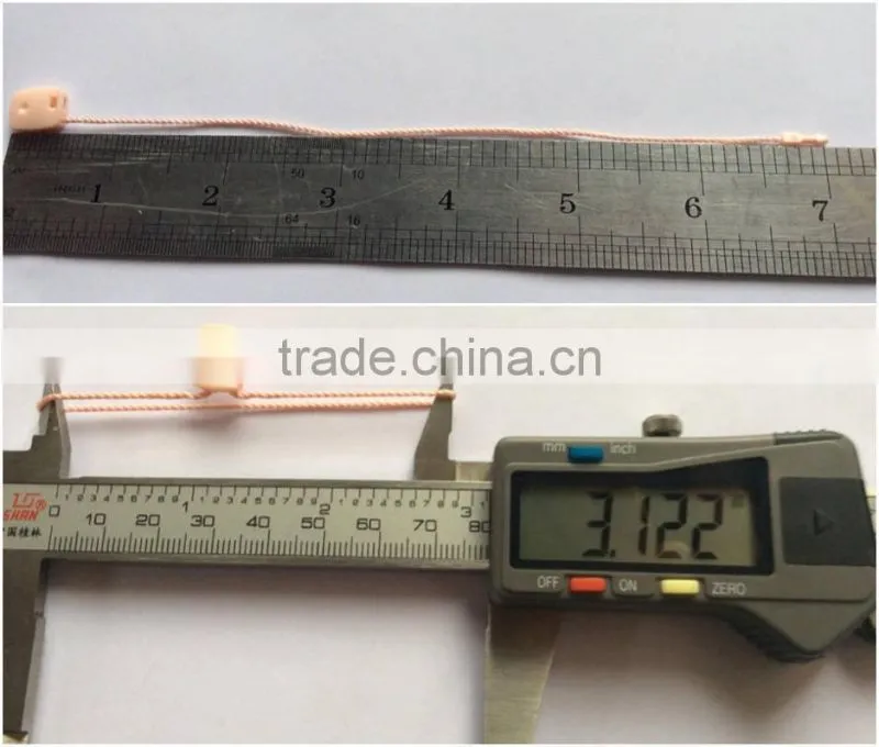2015 of the most cheap, good color fastness of brand clothing plastic string tag seal pink tag