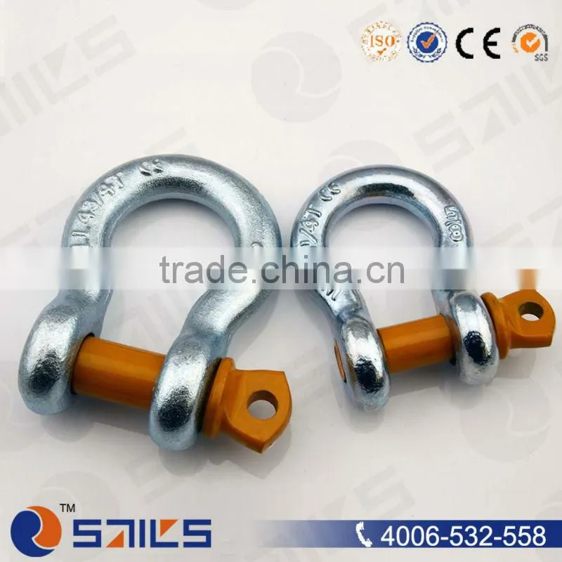 China Made H.D.G. Drop Forged Carbon Steel U.S. Type Bow Shackle
