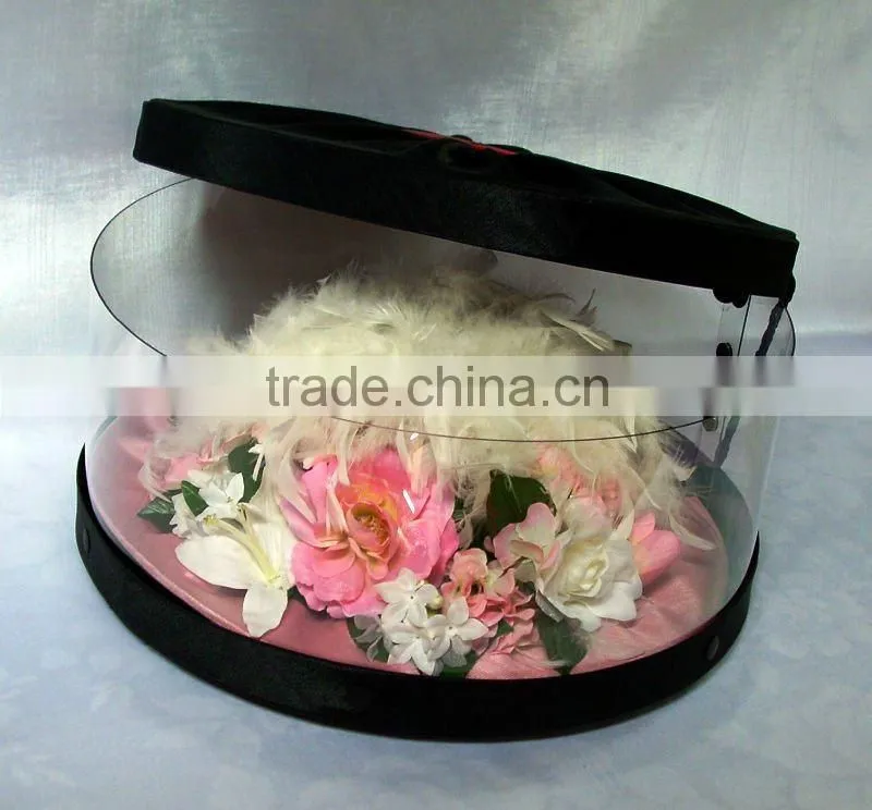 Round hatbox set, plastic custom hexagon foldable hatbox