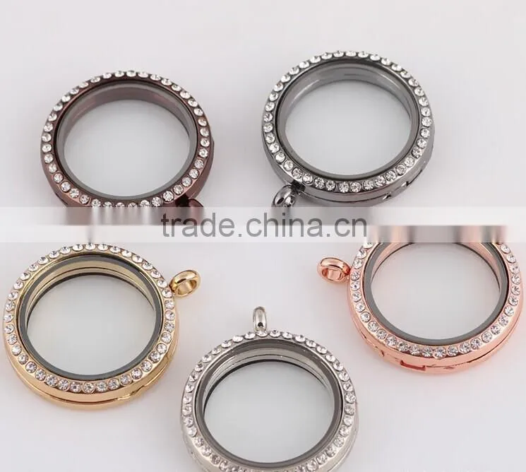 2015 new arrival colorful heart shaped floating lockets necklace