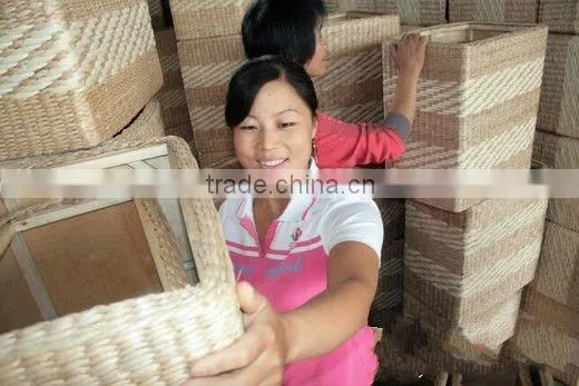Handwoven rect paper basket for storage