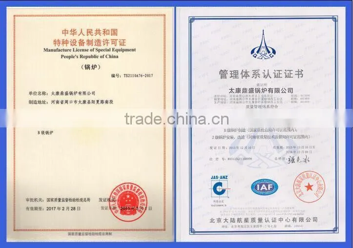Trade Assurance Organic heat-carrier thermal oil fired generator boiler