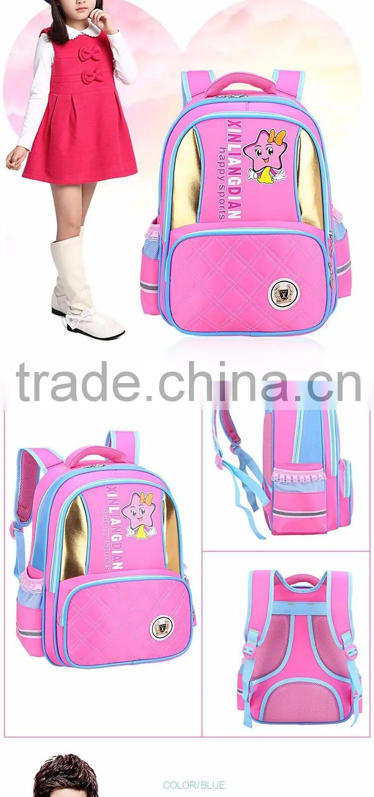 ventilate alleviate burden waterproof for student's school bag fashion backpack
