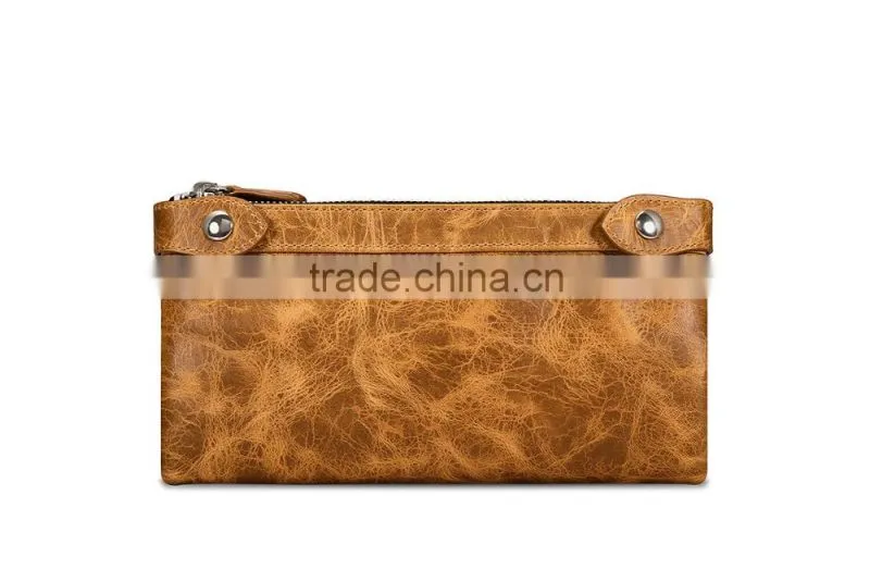 Icarer Luxury Classical zipper Real Leather Handbag Wallet with Card Slot MT-5592
