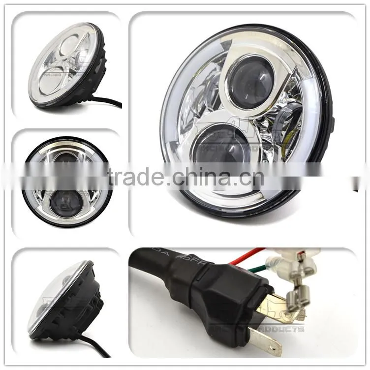 BJ-HL-017 Recommended "DOT SAE E9" Round 7" Motorcycle Motorbike LED Projector HID Headlights For Harley Headlight