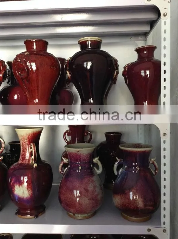 chinese antique porcelain/red flower vase