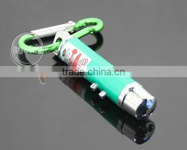 3 in 1 Mini LED Flashlight Torch Lamp Aluminum Carabiner Keyring Personality UV Money Detector Electric LED Light Keychain