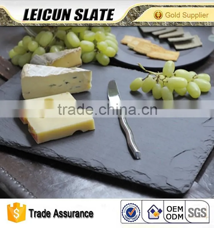 Eco-friendly cheese board tray natural black popular slate plate for restaurant