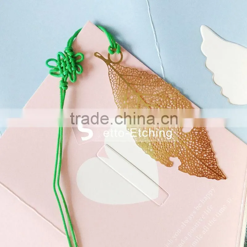 Professional etching brass bookmark clip for souvenir