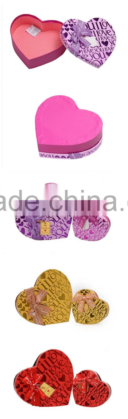 Wholesale heart shape decorative christmas gift boxes with lids