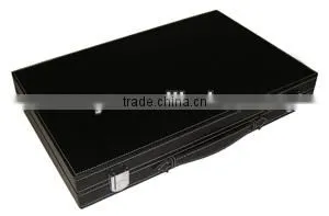 Travel style 15'' leather backgammon hand made