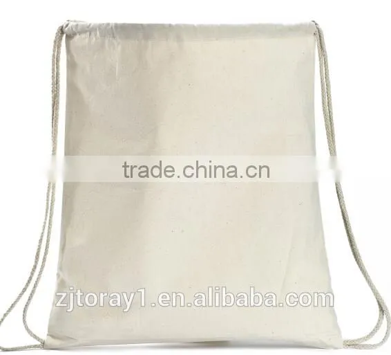 Good Quality Cotton Canvas Plain Drawstring Bag For Shopping