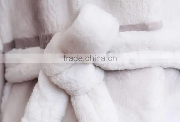 rex14014 white women's rex rabbit fur coat with fox collar