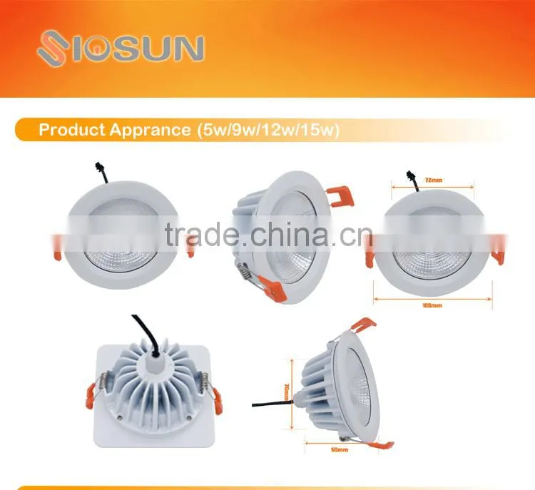 IP65 Waterproof 130LM/W 9W Focos LED Downlight