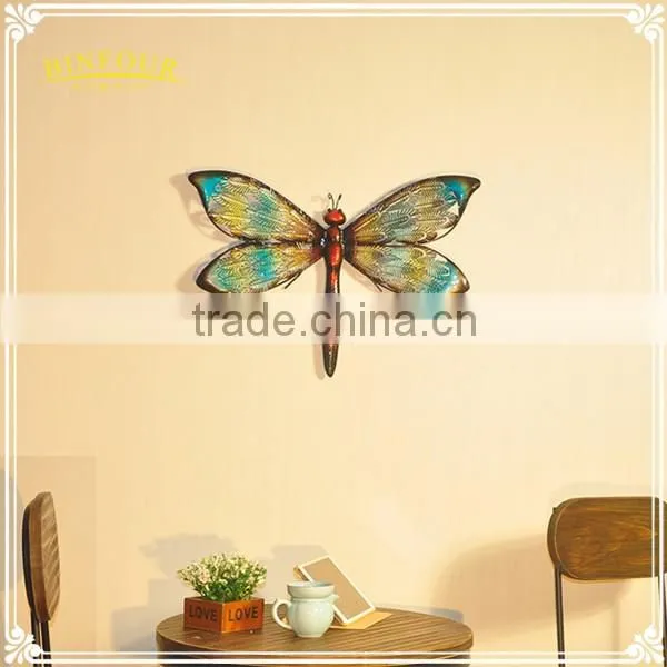 metal wall decor 3D dragonfly animal wall art home decoration