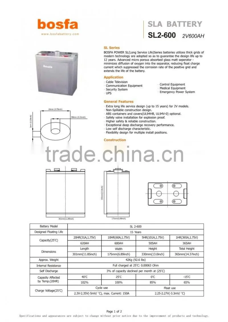 ac power battery 2v600ah replacement ups battery recycle ups batteries