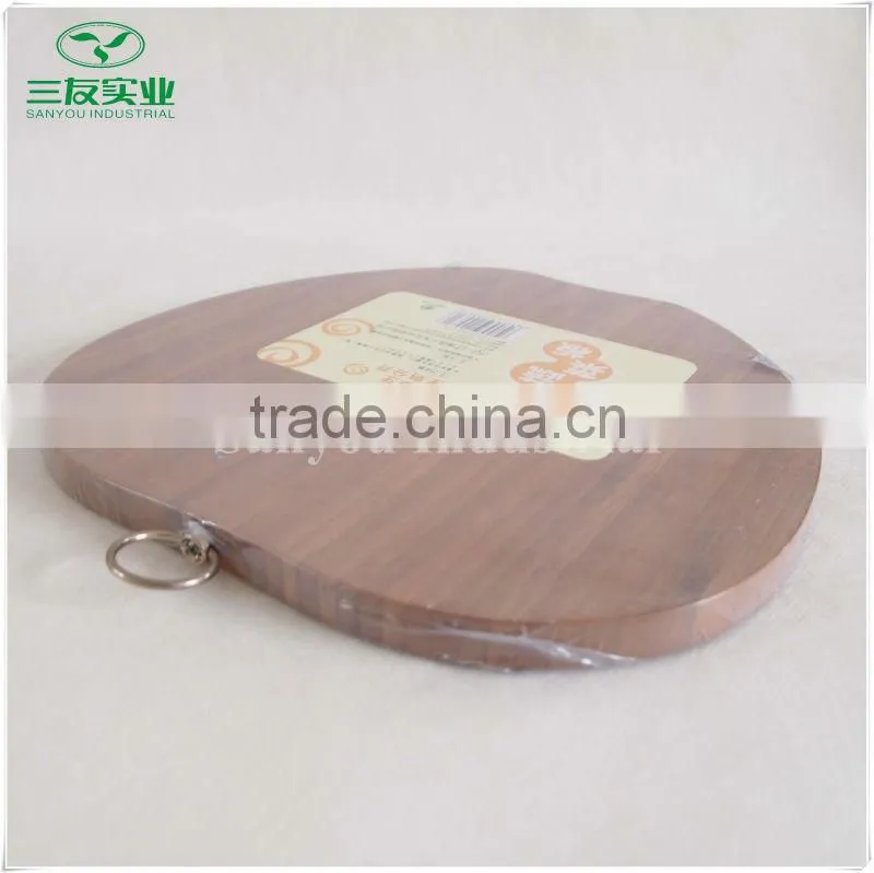 High quality Apple Shape Natural Bamboo Cutting Board with Hanging Ring OEM in Nanchang