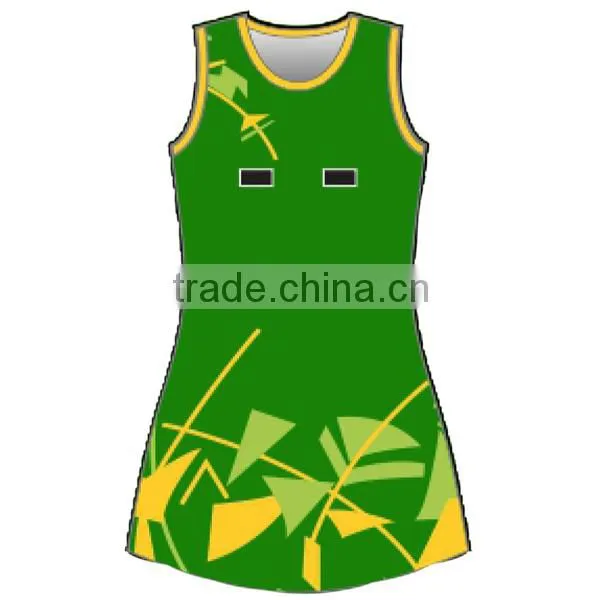 Green color beautiful netball dress for school team