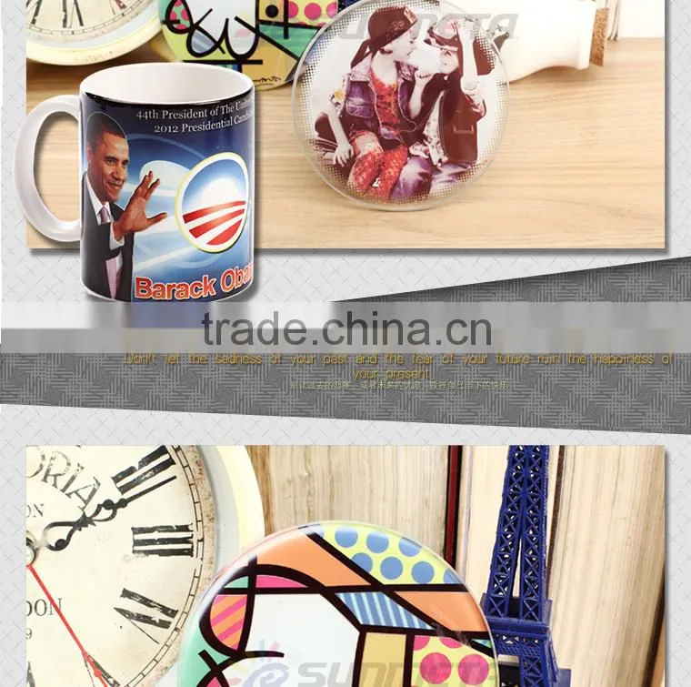 Sunmeta factory directly blank sublimation round glass coaster BL-17B