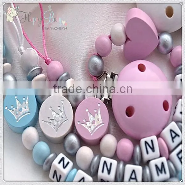 Wooden Baby Nipple clip Holder Funny baby pacifier Factory