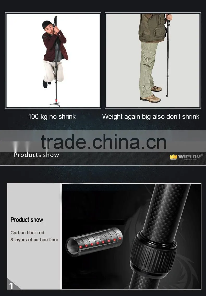factory supply carbon fiber Black Monopod / Unipod for DSLR camera video