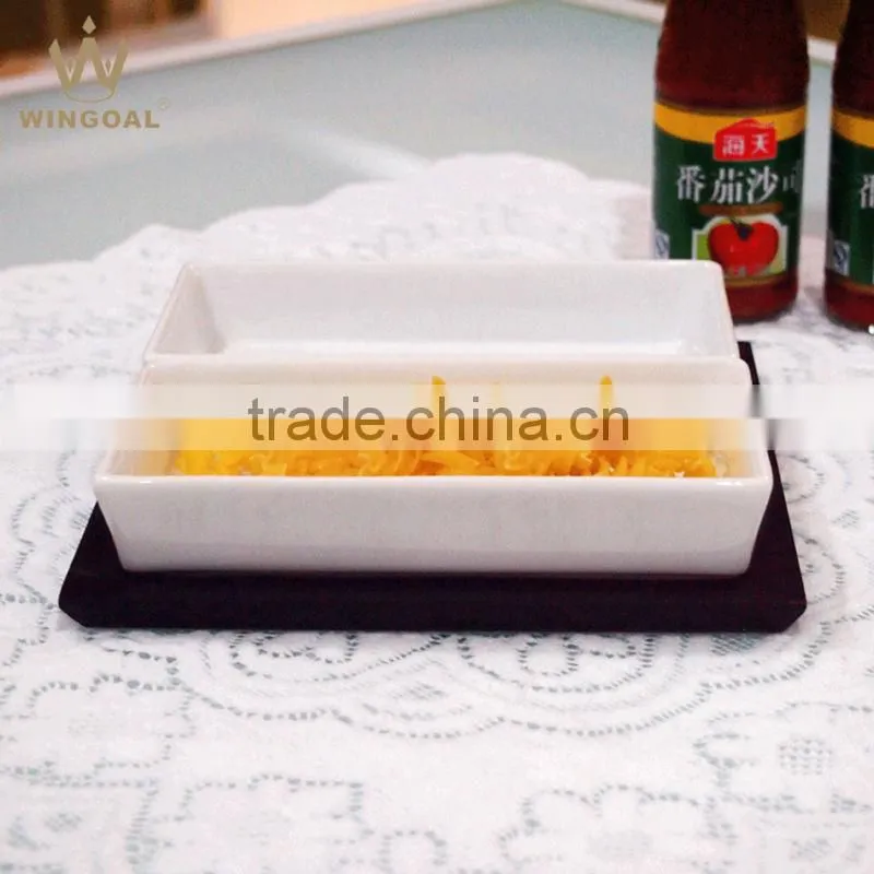 3 pieces porcelain square dish set lazy susuan