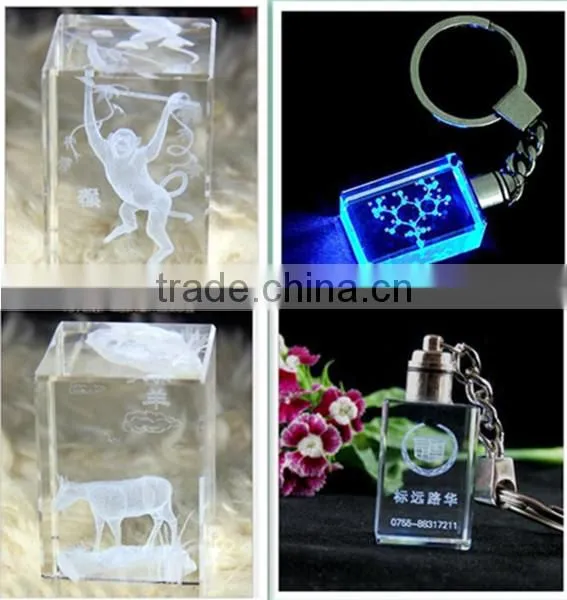 Baby gifts laser cut 3D crystal keychains