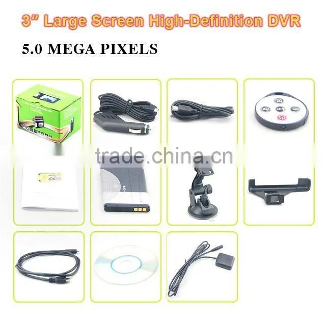 2012 fashion 5.0 Mega-pixel car blackbox camera dvr gps
