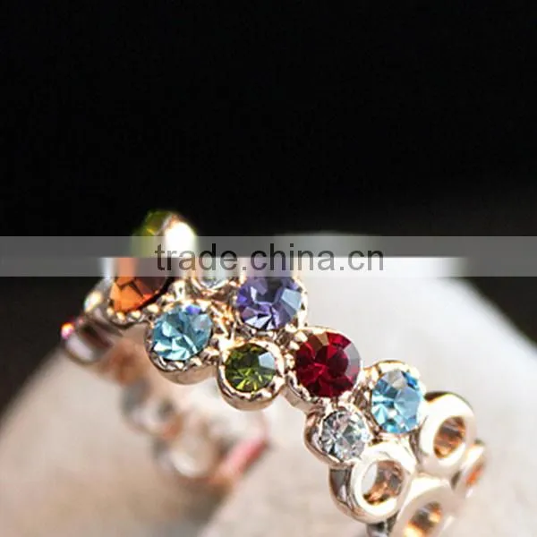 Hot sale fashion 925 sterling silver flower rings made with crystal 925 silver flower rings jewelry