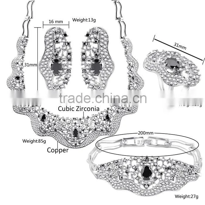 China Jewelry Wholesale Light Weight Diamond Necklace Set